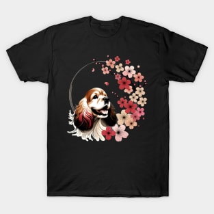 Cocker Spaniel Welcomes Spring with Cherry Blossoms T-Shirt